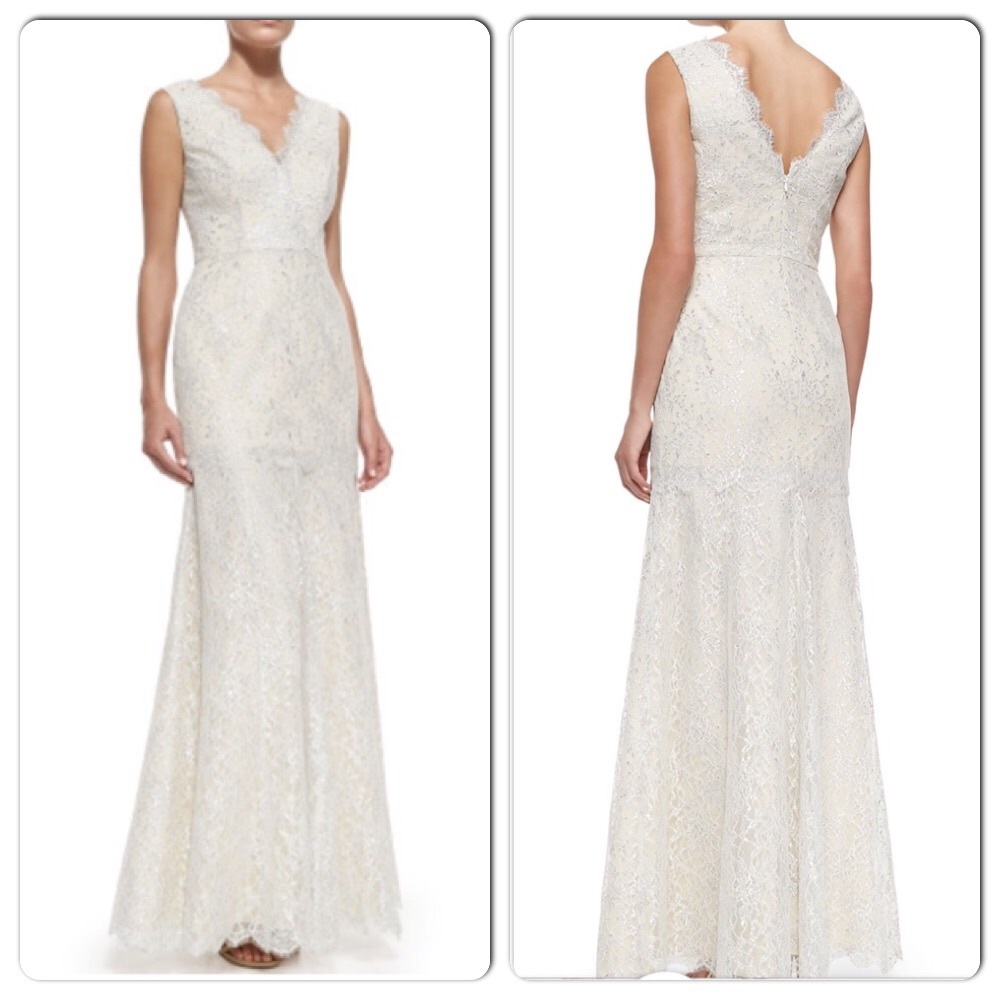 ERIN by Erin Fetherston Cream Lace V-Neck Bridal Gown